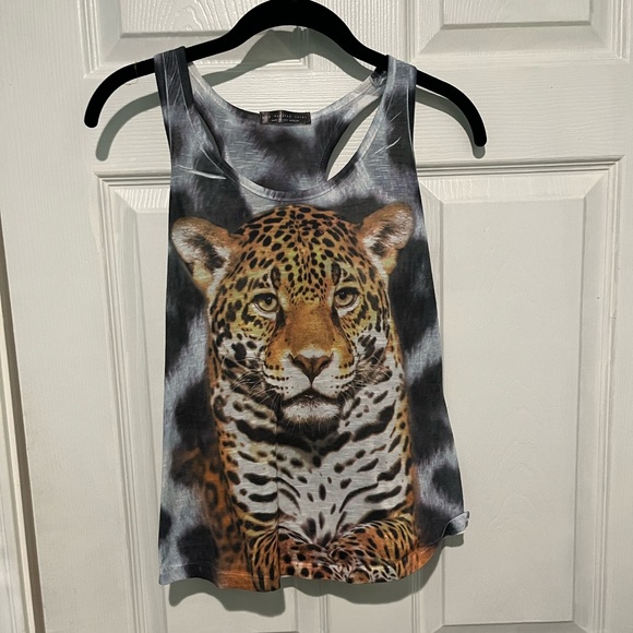 One Hundred Roses Jaguar Print Tank. - Picture 5 of 5